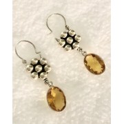 379 boucles d'oreilles citrine, argent sterling